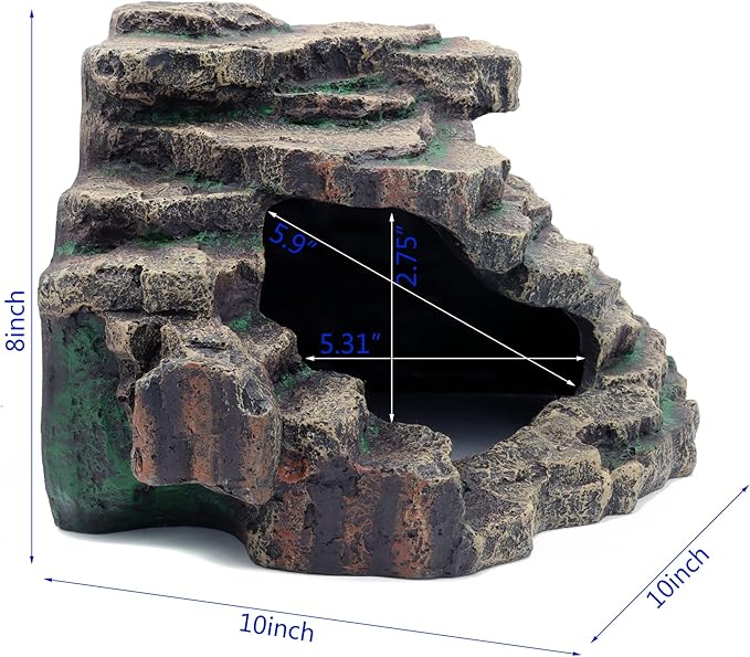 JIHAQUA Bearded Dragon Tank Accessories Extra Large Reptile Hideouts Cave Habitat Decor Bearded Dragon Clothes