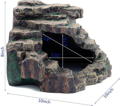 JIHAQUA Bearded Dragon Tank Accessories Extra Large Reptile Hideouts Cave Habitat Decor Bearded Dragon Clothes