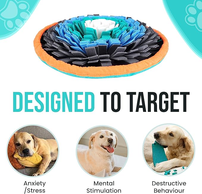 20 Inch Snuffle Mat for Dogs with Training Clicker Interactive Sniff mat and Puzzle Toy Slow Feeder for Stress Relief and Boredom – Washable Foraging Rug and Treat Dispensing Mat for All Breeds