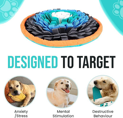 20 Inch Snuffle Mat for Dogs with Training Clicker Interactive Sniff mat and Puzzle Toy Slow Feeder for Stress Relief and Boredom – Washable Foraging Rug and Treat Dispensing Mat for All Breeds