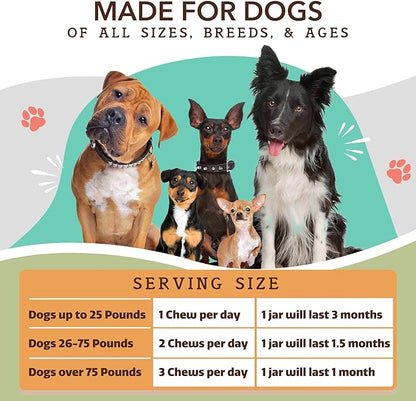 Natural Dog Company Hip & Joint Supplement for Dogs – Supports Mobility, Flexibility & Comfort, Glucosamine, Chondroitin, MSM & Turmeric, Chicken Flavor, 90 Count