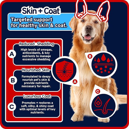 Itchy Pet Approved Krill Oil Bites - Up to 240 Day Supply - Hypoallergenic Skin & Coat Supplement - Shedding & Allergy Support for Dogs & Cats (2 Pack, Cheese)