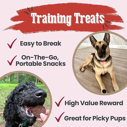 Farm To Pet - Dog Training Treats - 4 oz Beef Chips, Single Ingredient, Lean, All Natural, Healthy Treats for Small, Medium, Large Dog Breeds, & Puppies, Made in USA