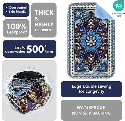 Qeils Washable Pee Pads, Reusable Puppy Pads Super Absorbent Leakproof Dog Training Pads, Non-Slip Wee Wee Pads for Crate, Floor, Potty Pads Feeding Mat Dog Pee 2 Pack 18"x30"