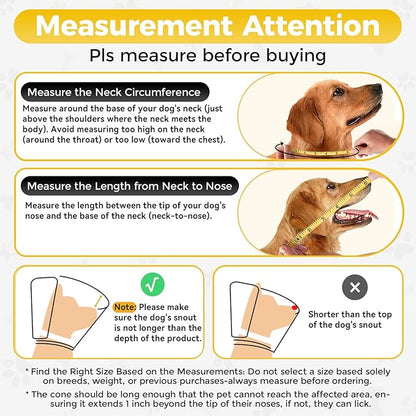 Upgraded Dog Cone Collar for Dogs After Surgery, Soft Transparent Pet Recovery Collar for Large Medium Small Dogs, Depth Adjustable Dog Cone Collar, Elizabethan Collar (XL, Black)
