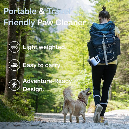 Dog Paw Washer Kit - Includes Paw Cleaner Cup, Towel, Pet Bath Brush & Moisturizing Balm - Dog Foot Washer for Muddy Paws, ideal for Small & Medium Dogs (Blue, Small)