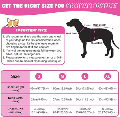 Dog Raincoat, Waterproof Dog Coat with Reflective Straps, Leash Hole & Polar Fleece Lining, Winter Snow Rain Coat for Small, Medium & Large Dogs, Warm, Windproof Vest Jackets