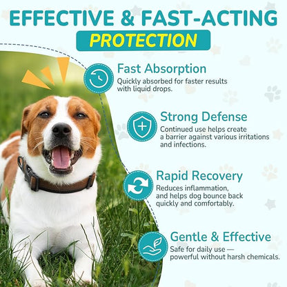 Antibiotics for Dogs | Natural Dog Antibiotics for Allergy Relief, Itch Relief, Coughs, Skin Health, Breath Treatment, Digestion | Herbal Supplement to Care for Ears, Eyes & Coat, 2 Fl Oz