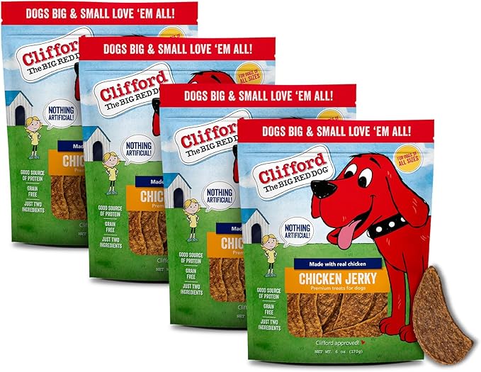 Clifford The Big Red Dog Soft Training Treats for Puppies and Dogs – Healthy, High Protein, Grain Free, Soft Puppy Treats for Small Dogs and Large – Real Chicken Jerky – 24oz