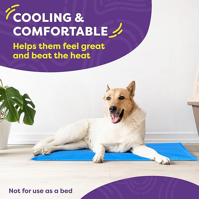 Hertzko Dog Mat & Chew Toy Set – Gel Pad with Innovative Gel Technology – Portable, Non-Toxic Pet Mat for Small to Medium Dogs & Cats up to 55 lbs – Ideal for Hot Days, Indoor & Outdoor Use