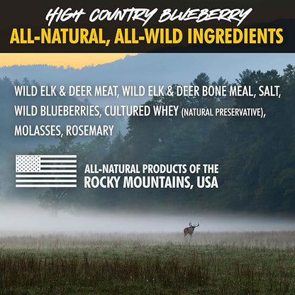 High Country Wild Blueberry Elk & Venison Dog Training Treats - Natural Grain-Free Puppy & Dog Snacks - Protein Treat for Training, Reward - No Fillers, No Artificial Preservatives, 4oz 3 Bags