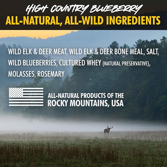 High Country Wild Blueberry Elk & Venison Dog Training Treats - Natural Grain-Free Puppy & Dog Snacks - Protein Treat for Training, Reward - No Fillers, No Artificial Preservatives, 4oz 1 Bag