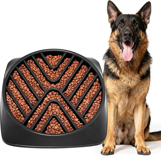 KASBAH Slow Feeder Dog Bowls Large Breed, Holds 5 Cups Wet or Dry Food for Large and Medium Dogs,Puzzle Maze for Fast Eaters,Square Base,Non-Slip, Made Without BPA,Helps Prevent Bloat & Aid Digestion