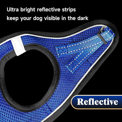 YIMEIS Dog Harness and Leash Set, No Pull Soft Mesh Pet Harness, Reflective Adjustable Puppy Vest for Small Medium Large Dogs, Cats (Royal Blue & Black, X-Small (Pack of 1)