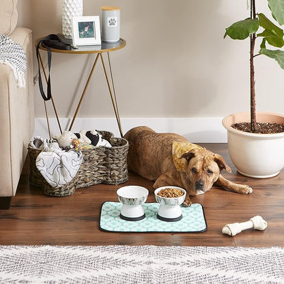 Bone Dry Machine Washable, Ultra Absorbent Pet Mat, 12x18, Green Lattice