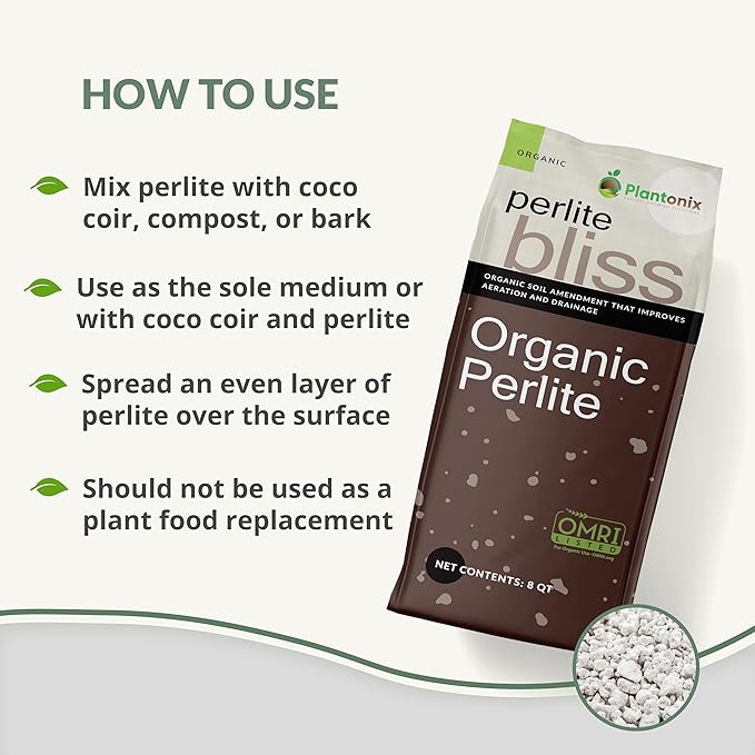 Coco Bliss 650gm Bricks (5-Pack) + Perlite Bliss (8 Qts) - Coco Coir Bricks & Organic Perlite for Plants - Coco Coir Perlite Mix - Organic Coco Coir for Plants - Coconut Coir Bulk Potting Soil Mix