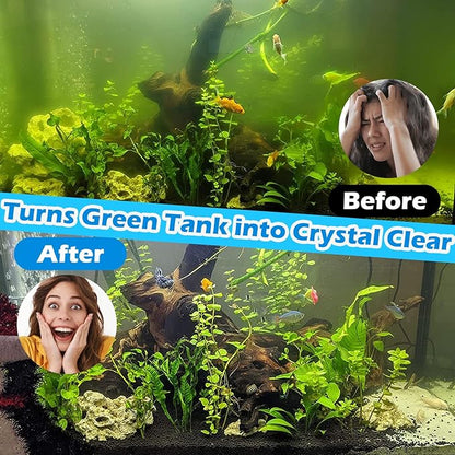 Small Pond Filter for 75-300 Gallon Tank, Aquarium U-V Filter Green Clean Machine Submersible Powerful Pump Canister Filter 600GPH for Fish Turtle Tank Saltwater Freshwater Crystal Clear Green Killing