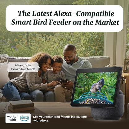 Beako™ Smart Bird Feeder with Camera, Lifetime AI Feature Included, Solar Panel - 4K Video Live Stream, 8MP Photos, Bird Species AI Identified, Bird Notification, Easy Setup, No Subscription Required