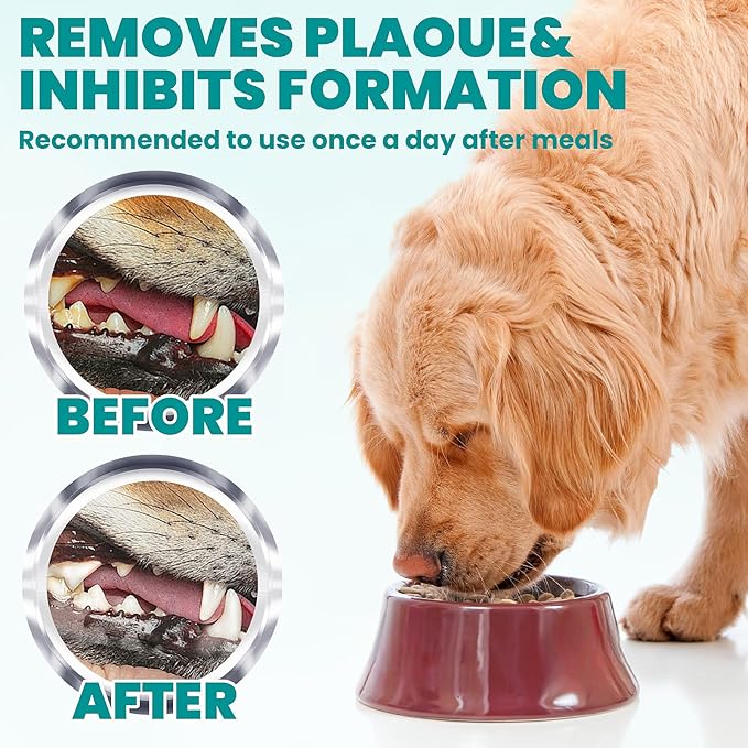 Dental Care Finger Wipes 60 Counts,Teeth Cleaning Finger Wipes for Dogs & Cats,Reduces Plaque & Supports Oral Freshness, Unscented