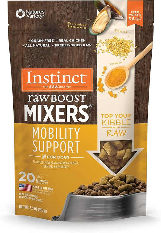 Instinct Raw Boost Mixers Mobility Support Freeze-Dried Dog Food Topper, 5.5 oz. Bag