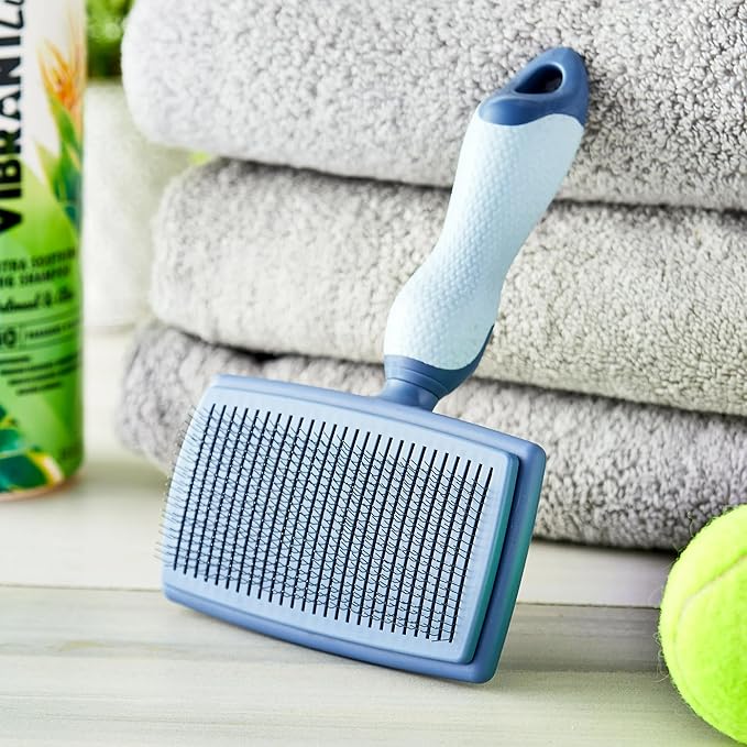 Self Cleaning Slicker Brush for Dogs and Cats - Dog Brush for Shedding, Cat Grooming Hair for Long and Short Hair, Pet with Non-Slip Handle.