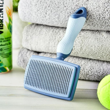Self Cleaning Slicker Brush for Dogs and Cats - Dog Brush for Shedding, Cat Grooming Hair for Long and Short Hair, Pet with Non-Slip Handle.