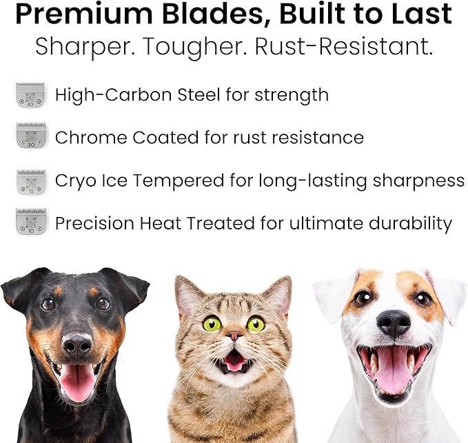 Fresh 40 Dog Grooming Blade, 1/100" (0.25 mm) Cut, Fits Andis, Oster, Wahl A5 Detachable Clippers, High-Carbon Steel with Chrome Coating, Ultra-Close Blade for Surgical Preps or Detail Work