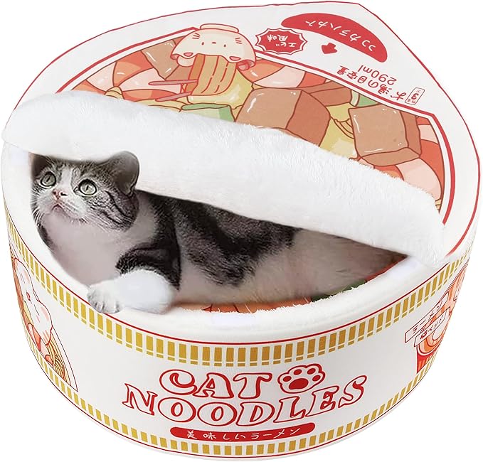 寵幸 Ramen Noodle Dog & Cat Bed,Keep Warm and Super Soft Creative Pet Nest for Indoor Cats,Removable Washable Cushion for Small Medium Large Dogs and Cats