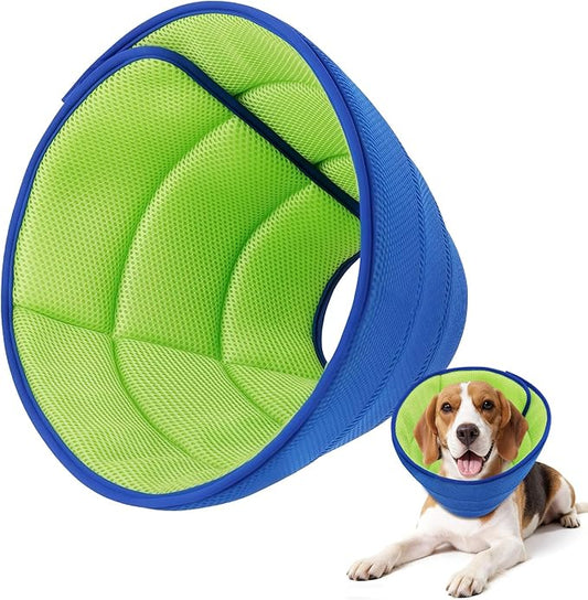 Upgrade Soft Dog Cone Collar, Dog Cone Alternative to Stop Licking After Surgery, Adjustable Comfy Cones for Small/Medium/Large Dogs, Light-Weight Mesh Fabric Elizabethan Collars-XXL