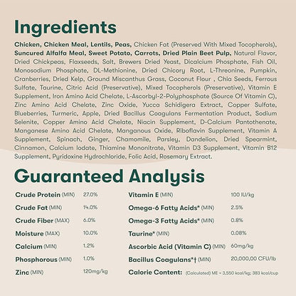 Jinx Premium Grain-Free Dry Dog Food, for All Lifestages - Real Chicken, Sweet Potato & Carrot Kibble with Superfoods for Immune Support & Probiotics for Digestive Support - No Fillers -30lb