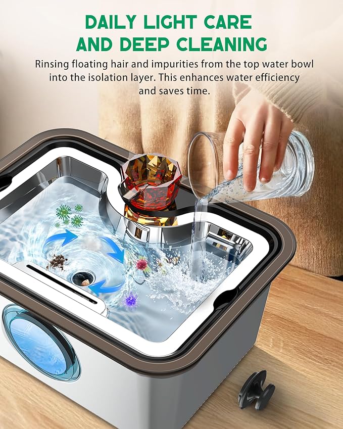 Dog Water Fountain for Large Dogs, 12L/ 3 Gallon Automatic Pet Drinking Fountain for Multiple Pets SUS 304 Stainless Steel, with Large Filter and Quiet Pump, No Spill, BPA-Free,