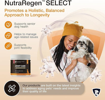 Select Senior Dog Joint Supplement 45 Servings | Natural Glucosamine Chondroitin for Dogs with Collagen | Hip and Joint Powder | 7.7 Oz