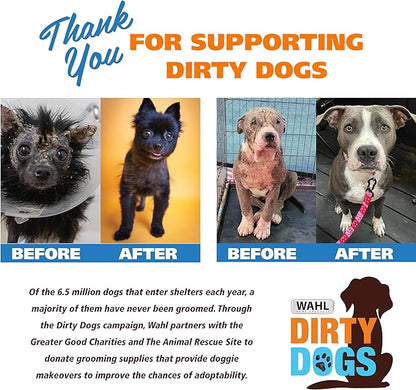 Wahl USA Gentle Foaming Dog Paw Cleaner, No-Rinse Probiotic Formula with Soft Silicone Paw Scrubber Brush, Coconut Lime Verbena Scent, 8 fl oz – Model 3028477