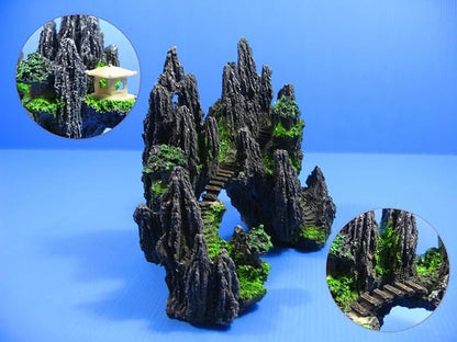 Mountain View Aquarium Ornament tree house Cave Bridge fish tank decoration