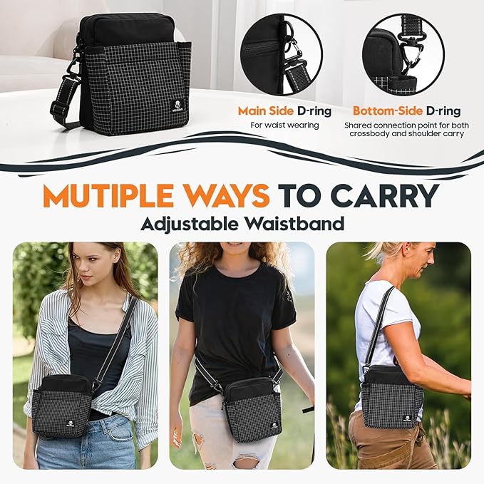 Dog Treat Pouch – Large Capacity with Magnetic Closure, Dog Walking Fanny Pack Built-in Poop Bag Dispenser, Clicker & Collapsible Bowl for Training & Walking - Black