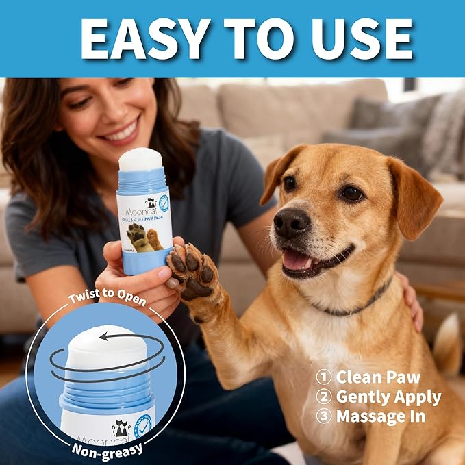 Mooncat Cat Paw Balm – Cat-Specific Paw & Nose Moisturizer for Dry Cracked Pads, Fast Absorbing Lick Safe Natural Botanical Care, Non Greasy Fragrance Free Protection & Repair - 2oz (60ml)