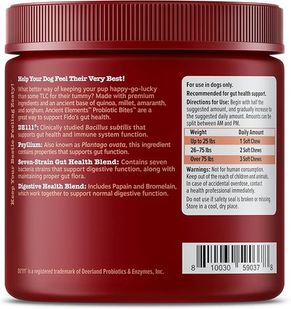 Zesty Paws Probiotics for Dogs, Digestive Enzymes Gut Flora, Digestive Health, Diarrhea & Bowel Support, DE111, Dog Probiotics Soft Chew for Pet Immune System, Chicken, 90 Ct