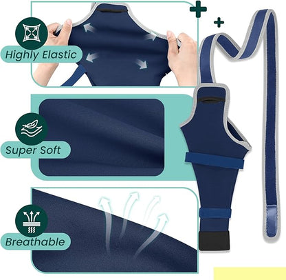 Dog Rear Leg Sleeve to Prevent Licking - Comfortable Recovery Sleeve for Back Hind Leg, Wound Recovery After Surgery for Torn ACL/CCL TPLO, with Extra Plastic Wear Strap, Cone Alternative (Deep Blue)