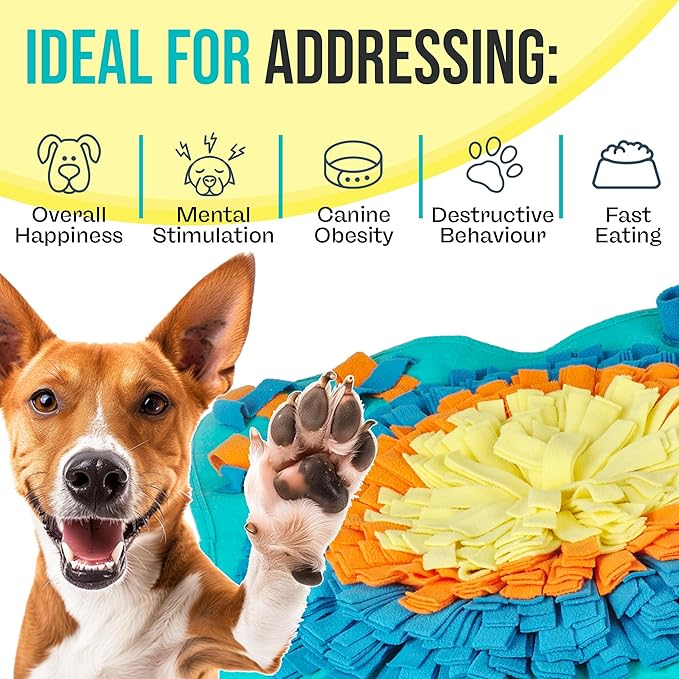 30" Snuffle Mat For Dogs, Dog Sniff Mat for Mental Stimulation and Enrichment, Slow Feeder Interactive Dog Toys to Encourage Natural Foraging, Adjustable Snuffle Mat for Dogs Large Breed