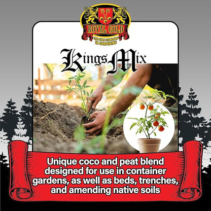 Royal Gold Kings Mix Versatile All Purpose Growing Medium, 1.76 Cubic Foot - for Healthy Root Development, Ensures Quick Drying and Accepts Immediate Plant Feeding
