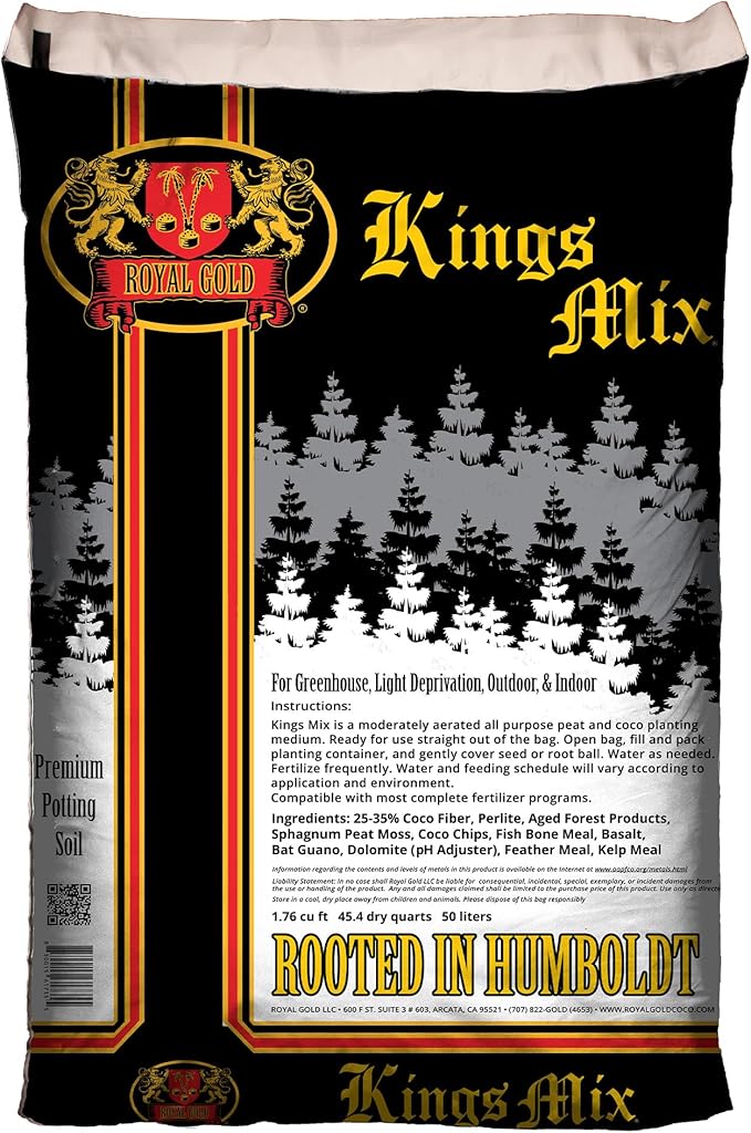 Royal Gold Kings Mix Versatile All Purpose Growing Medium, 1.76 Cubic Foot - for Healthy Root Development, Ensures Quick Drying and Accepts Immediate Plant Feeding