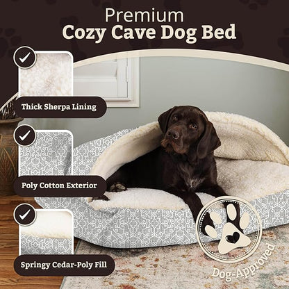 Snoozer Pet Products Luxury Rectangle Cozy Cave, Wag Collection, Extra Large, Ramey Gray