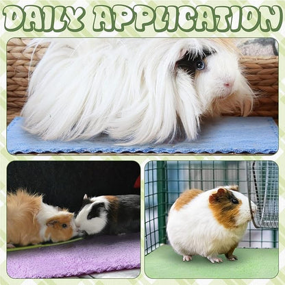 Newwiee 24 Pcs Guinea Pig Fleece Bedding Blankets Bulk Washable Small Animal Fleece Cage Liners Pet Wash Cloth Sleeping Mat Cover for Hamster Chinchilla Rabbit Hedgehog(11.8 x 11.8 Inch,Multicolor)