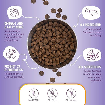 Health Extension Grain Free Chicken & Turkey Dry Dog Food - 30+ Superfoods and Probiotics for All Life Stages (23.5lb)