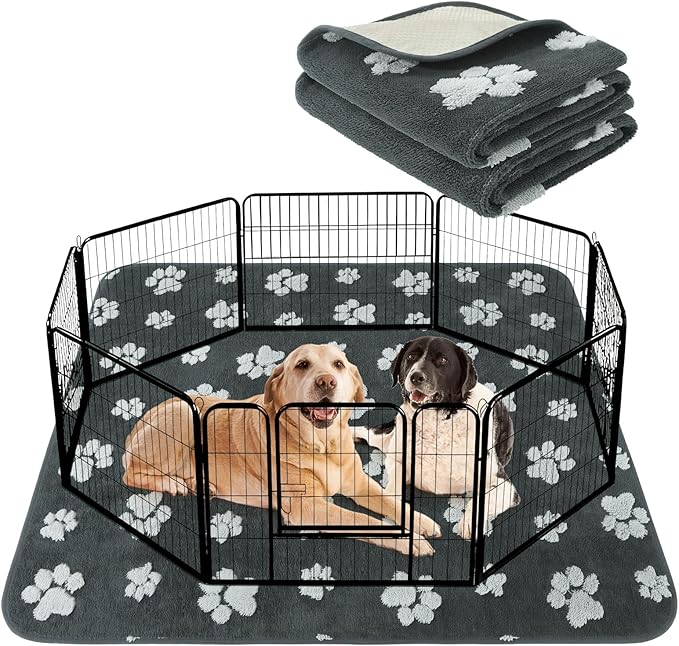 KOOLTAIL Large Washable Pee Pads for Dogs, 72x72in Super Absorbent & Ultra Soft Warm Plush Puppy Potty Training Pads, Quick Dry & Leakproof Reusable Pet Mats Whelping Pad for Floor,Crate,Couch