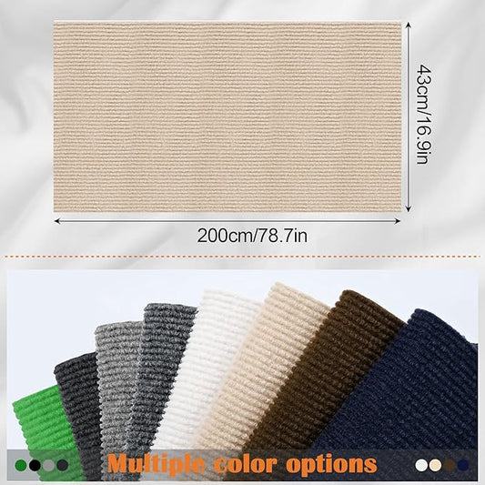 Cat Scratch Furniture Protector - 78.7" x 17" Trimmable Self-Adhesive Cats Claws Scratch Pads, DIY Cat Climbing Couch Protector for Scratch Post Cat Tree Replacement Indoor (Khaki)