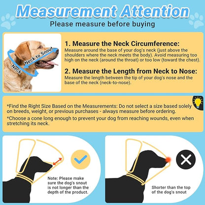 Dog Cone to Stop Licking, Clear Recovery Collar with Detachable Zipper, Sturdy Elizabethan Collar for Large Medium Small Dogs, Soft Adjustable Cone After Surgery Patented, Khaki XXL