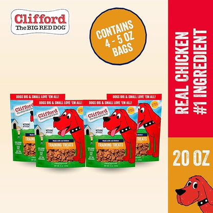 Clifford The Big Red Dog Soft Training Treats for Puppies and Dogs – Healthy, High Protein, Grain Free, Soft Puppy Treats for Small Dogs and Large – Real Chicken Mini Bites – 20oz