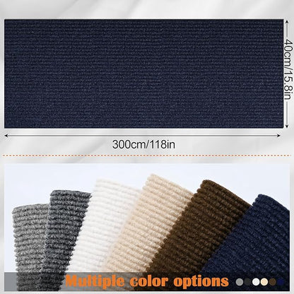 Cat Scratch Furniture Protector - 118" x 15.8" Trimmable Self-Adhesive Cats Claws Scratch Pads, DIY Cat Climbing Couch Protector for Scratch Post Cat Tree Replacement Indoor (Dark Blue)