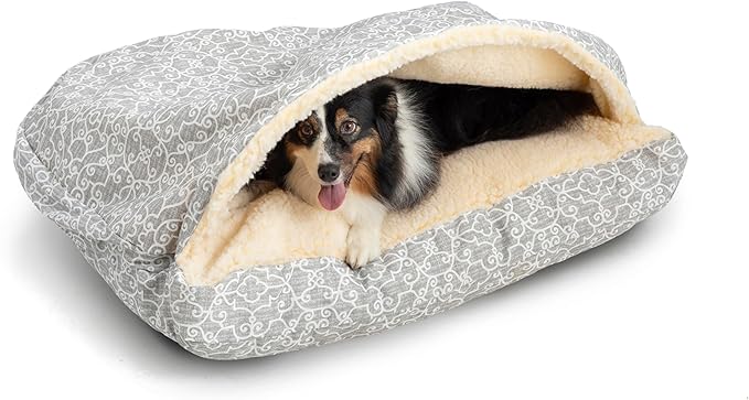 Snoozer Pet Products Luxury Rectangle Cozy Cave, Wag Collection, Medium, Ramey Gray